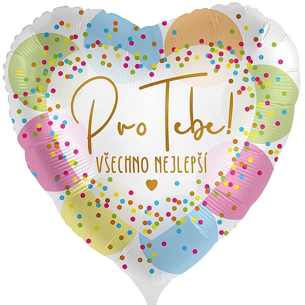 BAL�NEK f�liov� Srdce Pro Tebe V�echno nejlep�� 43cm