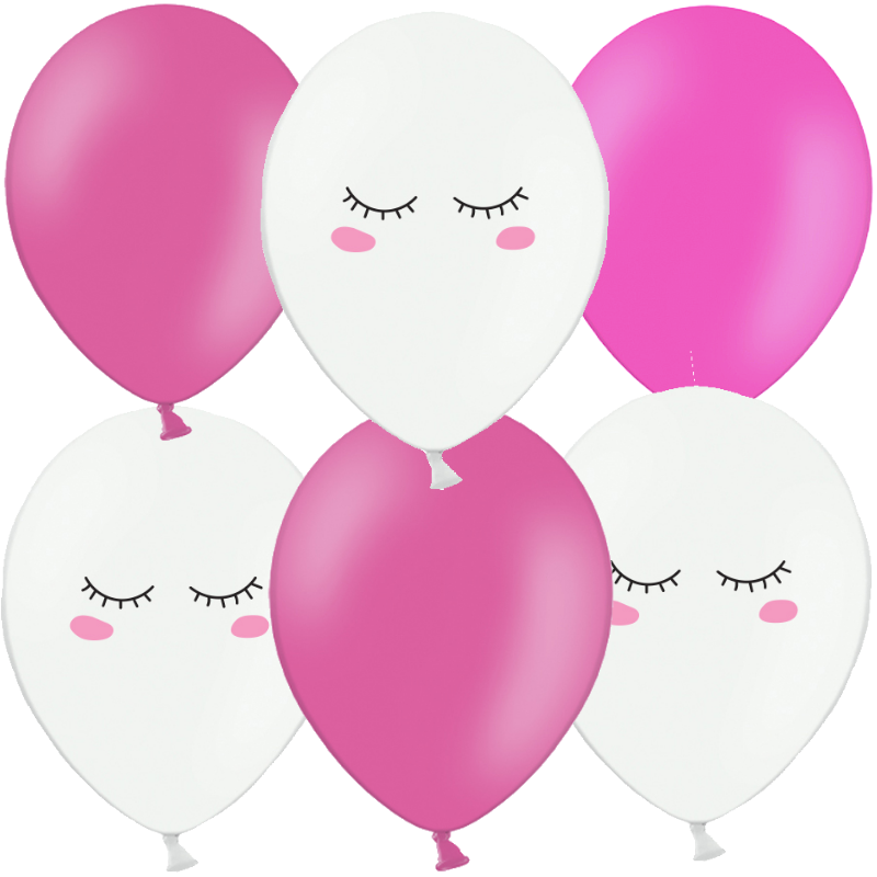 BALONKY MIX Sladk� sn�n�, b�l�, magenta 6ks