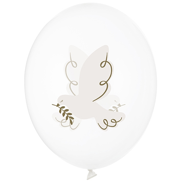 Bal�nky 30 cm, Holub, Crystal Clear (1 balen� / 6 ks)
