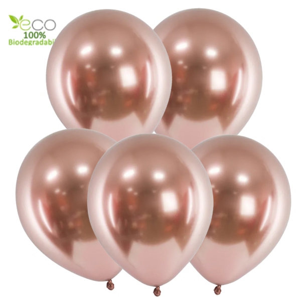 Balonky chromove rose gold 5 ks - 30 cm