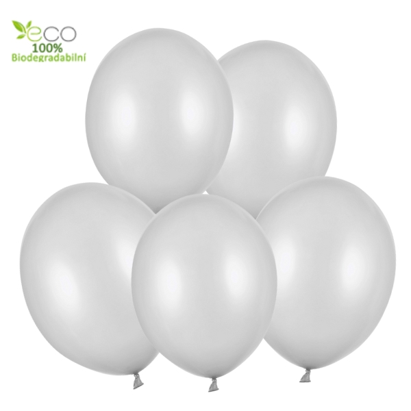 Balonky metalicke st��brn� 5 ks