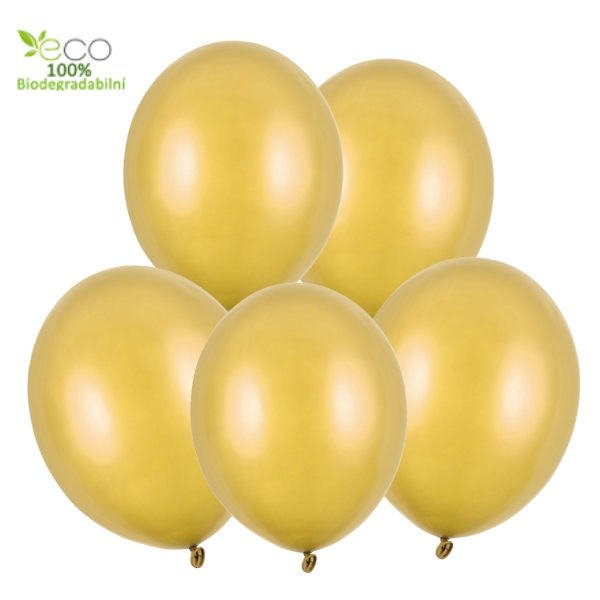 Balonky metalick� zlat� 5 ks 30 cm
