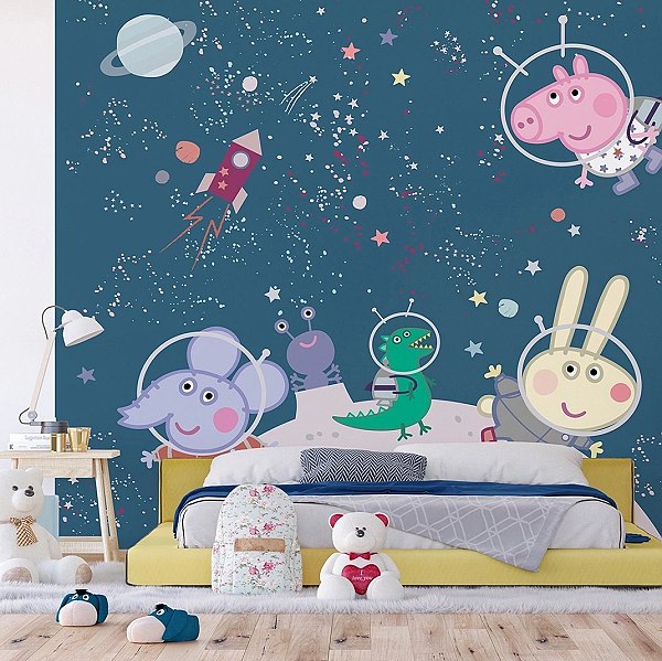 D�tsk� vliesov� fototapeta na zed' Pras�tko Peppa Vesm�rn� Dobrodru�stv� | 300 x 270 cm | DTD4P 7801 - 603