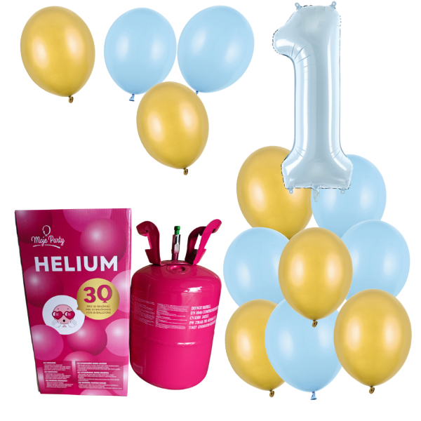 Helium - Balonkov� buket 1 modro zlat�