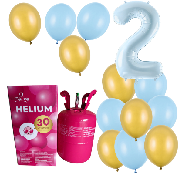 Helium - Balonkov� buket 2 modro zlat�