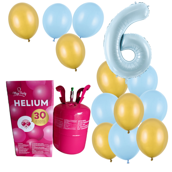 Helium - Balonkov� buket 6 modro zlat�