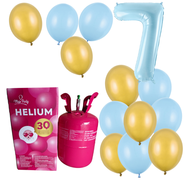 Helium - Balonkov� buket 7 modro zlat�