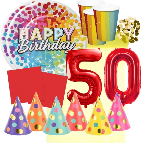 Party sada narozeninov� 50 let - barevn�
