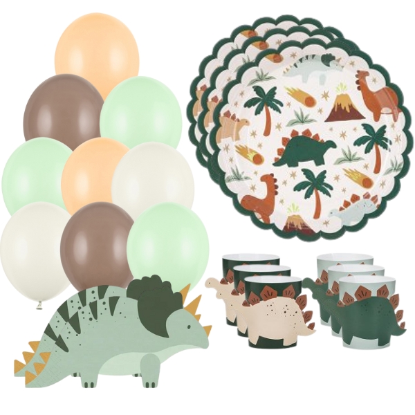 Party set Mal� Dino - balonky, tal��ky, ubrousky, n�vleky na skleni�ky