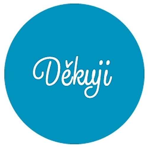 Samolepka na d�rek s textem D�kuji 10 cm