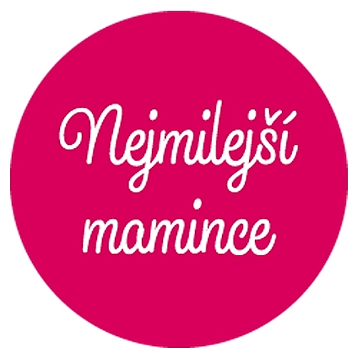Samolepka na d�rek s textem - Nejmilej�� mamince - r��ov� 10 cm