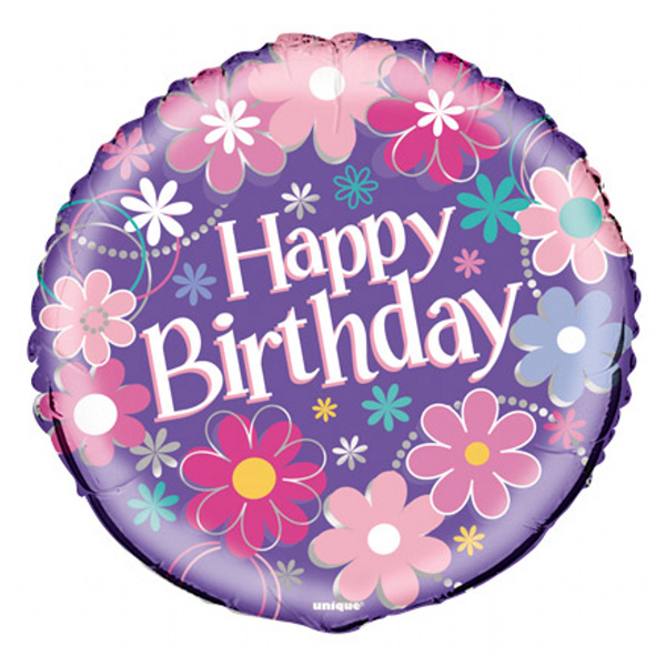 Bal�nek f�liov� Happy Birthday Flower