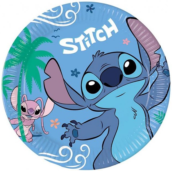 Tal��ky pap�rov� Stitch a Angel 23 cm 8 ks