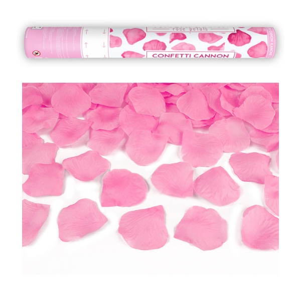 Vyst�elovac� konfety - Svatebn� l�stky r��� r��ov� 40 cm