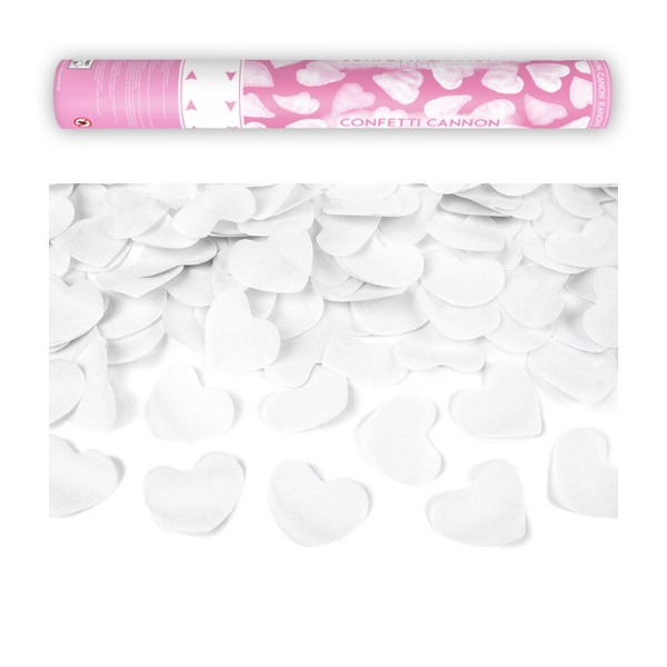 Vyst�elovac� konfety - Svatebn� srd��ka b�l� 40cm