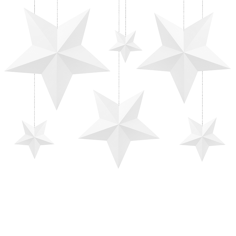 Dekorace z�v�sn� hv�zdy b�l� 6ks