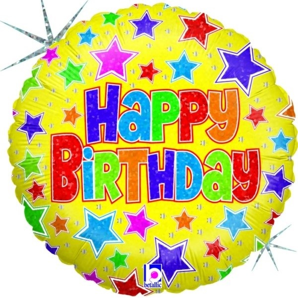 BAL�NEK f�liov� Happy Birthday hv�zdi�ky 46cm