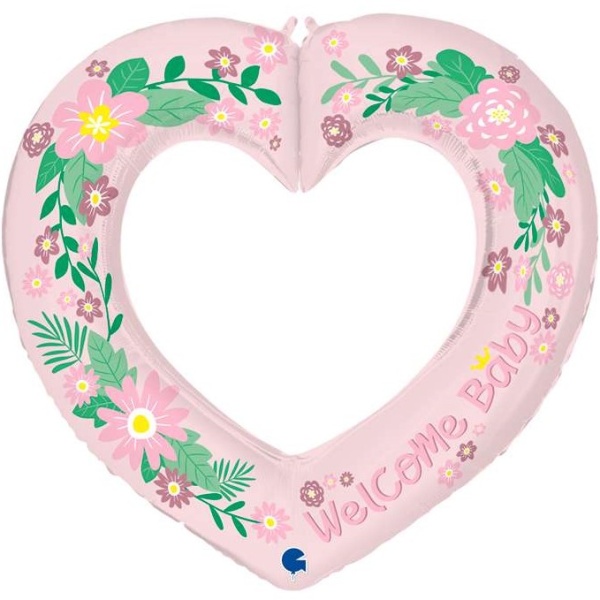 BAL�NEK f�liov� Obrys srdce Welcome Baby r��ov� 104cm