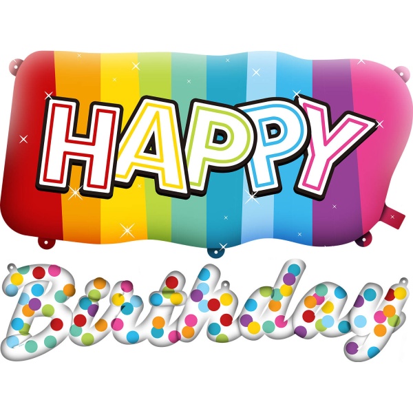 BAL�NEK f�liov� Rainbow Happy Bday set 90x37cm/88x25cm