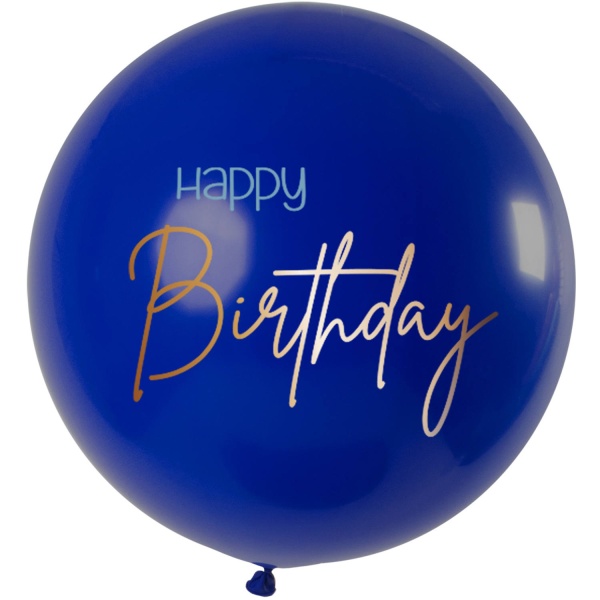 BAL�NEK latexov� XL Happy Birthday Elegant True Blue 80cm