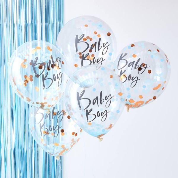 BAL�NKY s konfetami Baby Boy modr� 5 ks