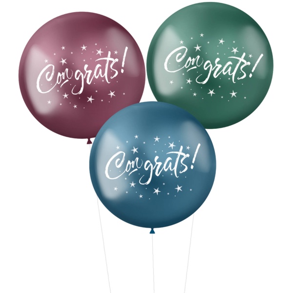 BAL�NKY latexov� Congrats bord�/zelen�/modr� 48cm 3ks