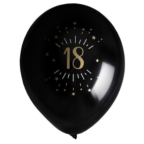 BAL�NKY latexov� Sparkling 18 �ern� 23cm 8ks