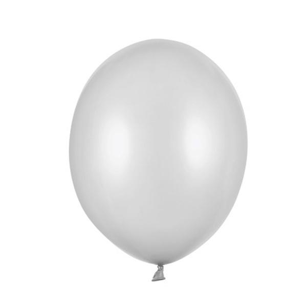 BAL�NKY latexov� metalick� st��brn� 12cm 100ks