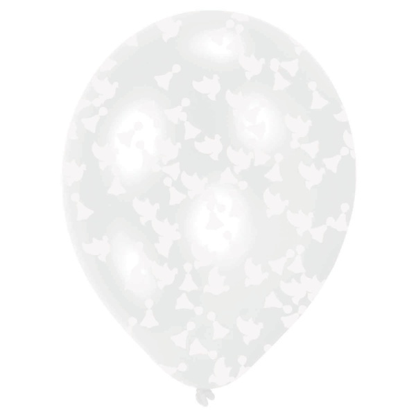 BAL�NKY latexov� transparentn� s konfetami holubic 27,5cm 6ks