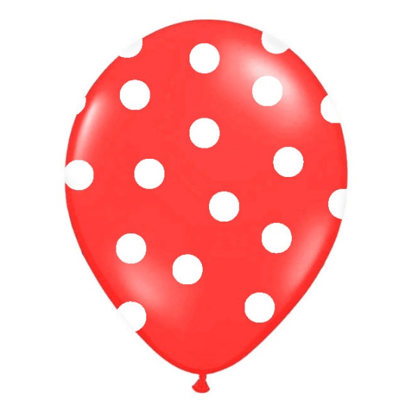 BALON S POTISKEM punt�k �erven� 50ks