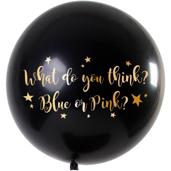 BAL�N latexov� Jumbo Gender Reveal konfety modr� KLUK 90cm 1ks