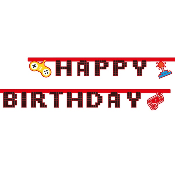 BANNER Gaming party Happy Birthday 2 m