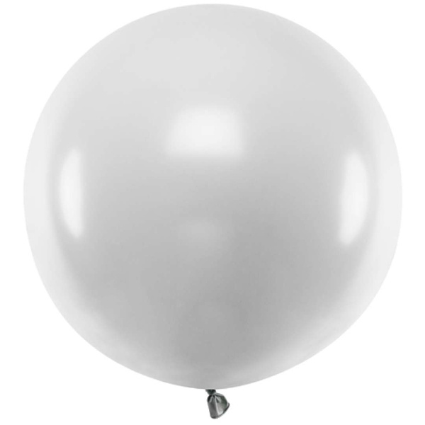 Bal�n latexov� metalick� st��brn� 60 cm