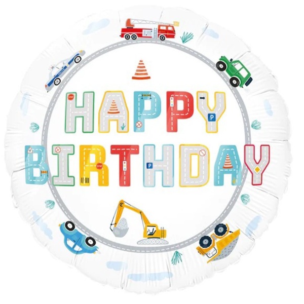Bal�nek f�liov� Happy Birthday Auta 45 cm