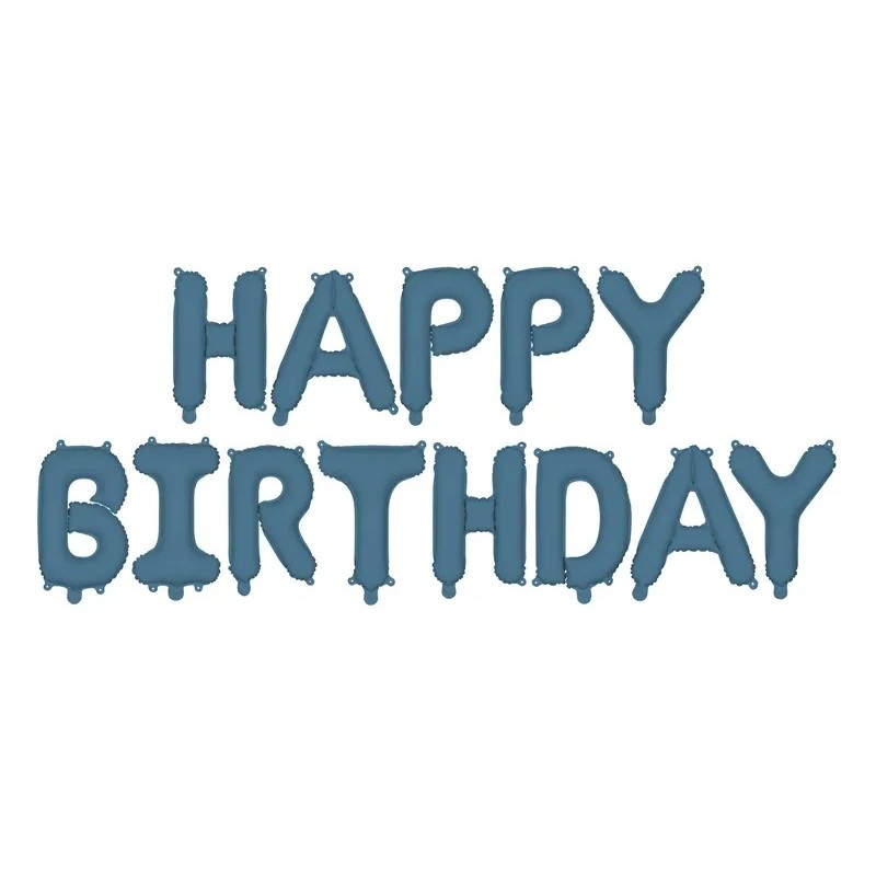 Bal�nek f�liov� N�pis Happy Birthday n�mo�nicky modr�