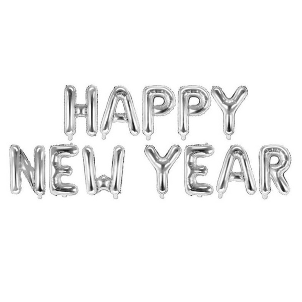Bal�nek f�liov� n�pis HNY st��brn� 422 x 46 cm