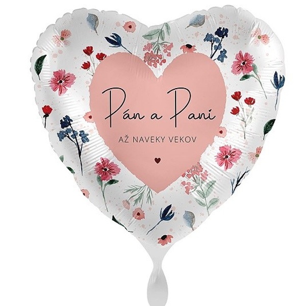 Bal�nek f�liov� srdce P�n a pani naveky Flowers 43 cm
