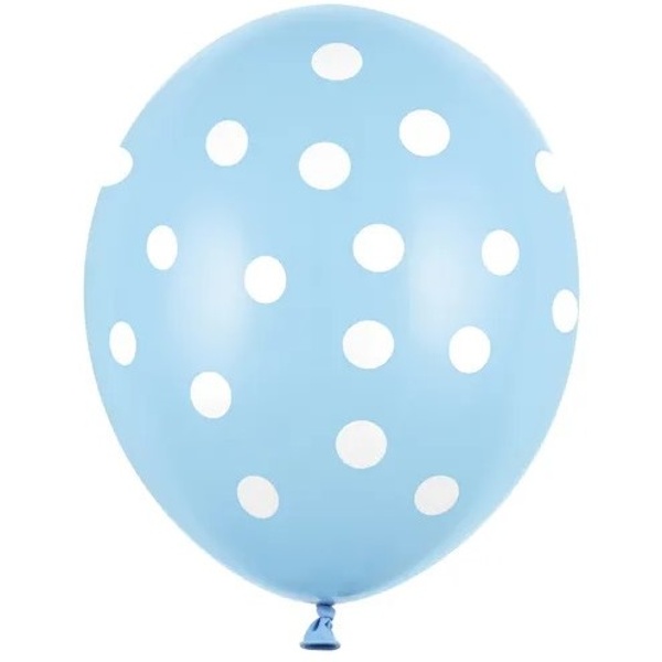 Bal�nek latexov� baby blue s punt�ky 30 cm 1 ks
