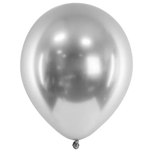 Bal�nek latexov� leskl� Glossy st��brn� 30cm 1ks