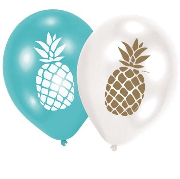 Bal�nky latexov� Ananas 6 ks - 27 cm
