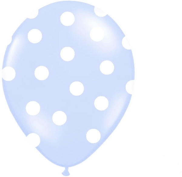Bal�nky pastelov� 30cm punt�k baby blue 50ks