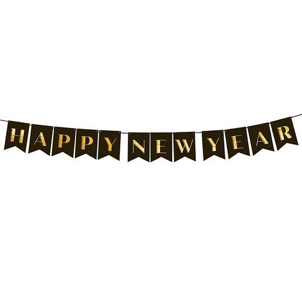 Banner HNY �erno-zlat� 250cm