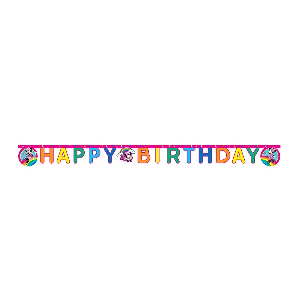 Banner Happy Birthday Minnie duha