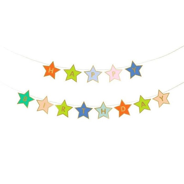 Banner Happy birthday, barevn� 260x16,5 cm