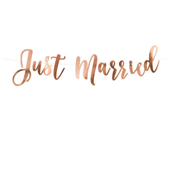 Banner Just married r��ov� zlato 20x77 cm