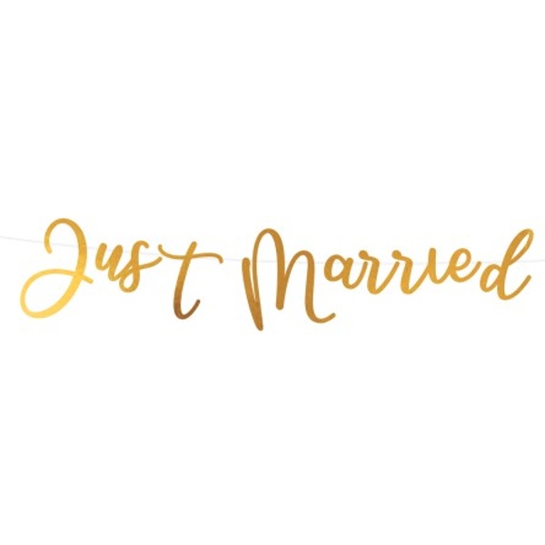 Banner svatebn� Just married zlat� 91,5 cm