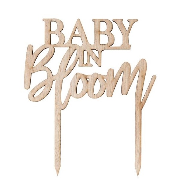 DEKORACE na dort d�ev�n� Baby in bloom 14,5cm