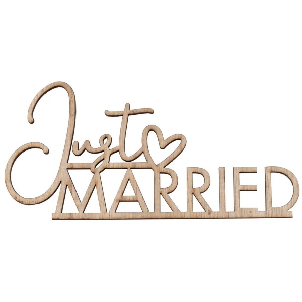 Dekorace d�ev�n� Just Married 7 x 14 cm 6 ks
