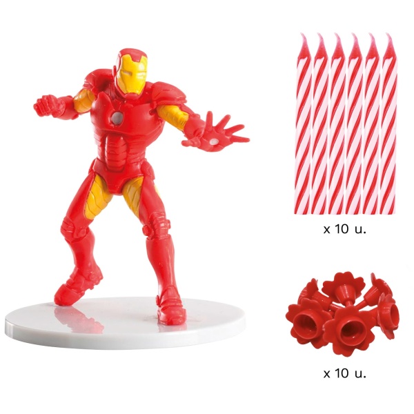Dekorace na dort a sv��ky Iron Man 10 + 1 ks