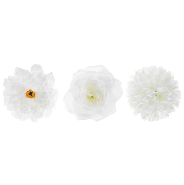 Dekorace um�l� b�l� kv�tiny 7, 9, 10 cm 9 ks